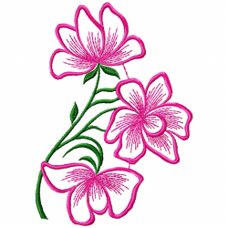 Flowers And Tree Embroidery Design 6